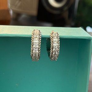 Judith Ripka Sterling Silver Cubic Zirconia Hoop Earrings
